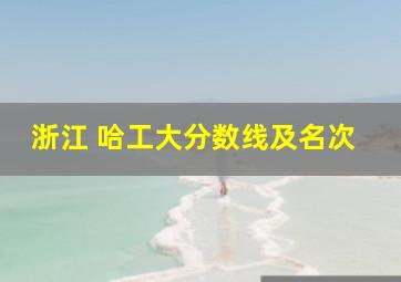 浙江 哈工大分数线及名次